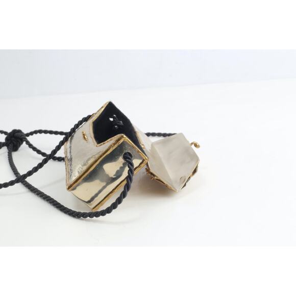 Vtg Handmade Artisan Mixed Metal Sea Life Themed Minaudiere' Evening Bag 1980's - Picture 13 of 16